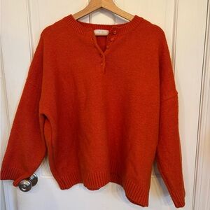 OAK + FORT Vibrant Orange Crew Neck Sweater